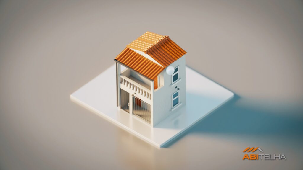 Telhado residencial com telhas de PVC modelo colonial Permatti em tom terracota, com formato ondulado alinhado e encaixe perfeito para cobertura.